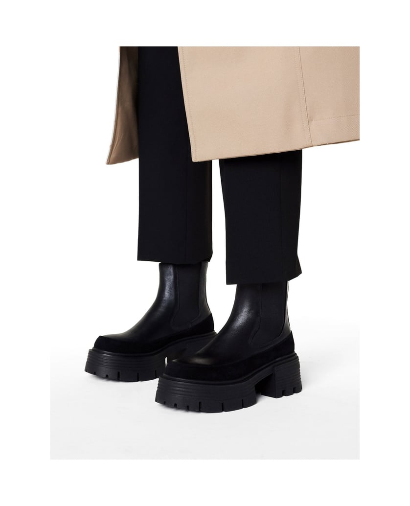 Kazar-Schwarze-Chelsea-Stiefel-auf-erhöhter-Sohle-mit-Prägung-schwarz