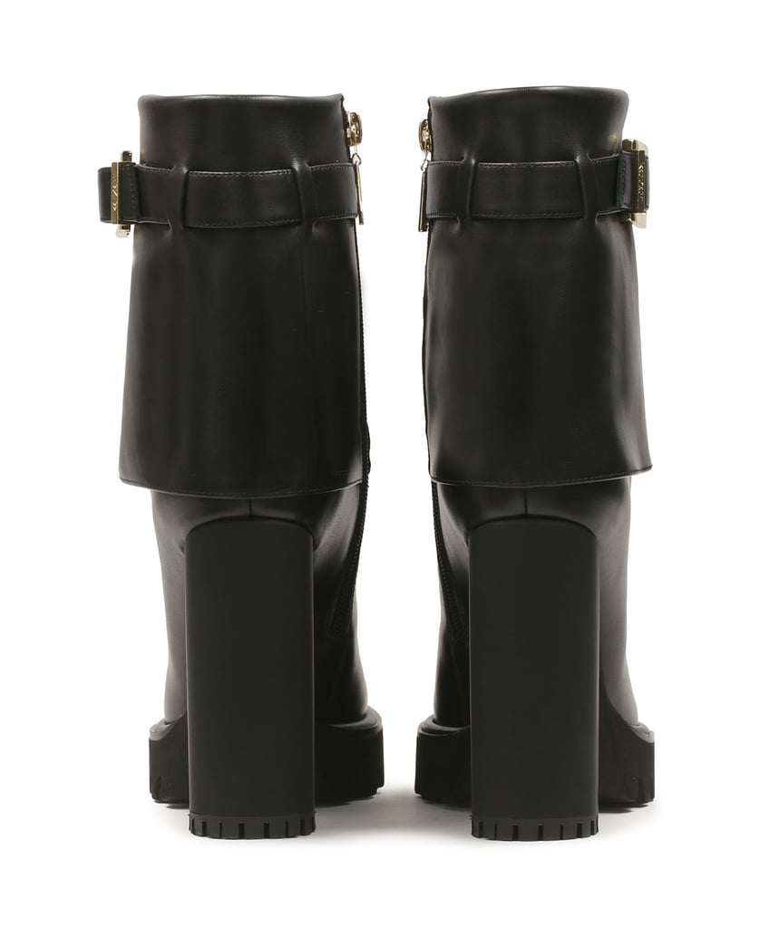 Kazar-Schwarze-Lederstiefel-mit-umgeschlagenem-Schaft-schwarz
