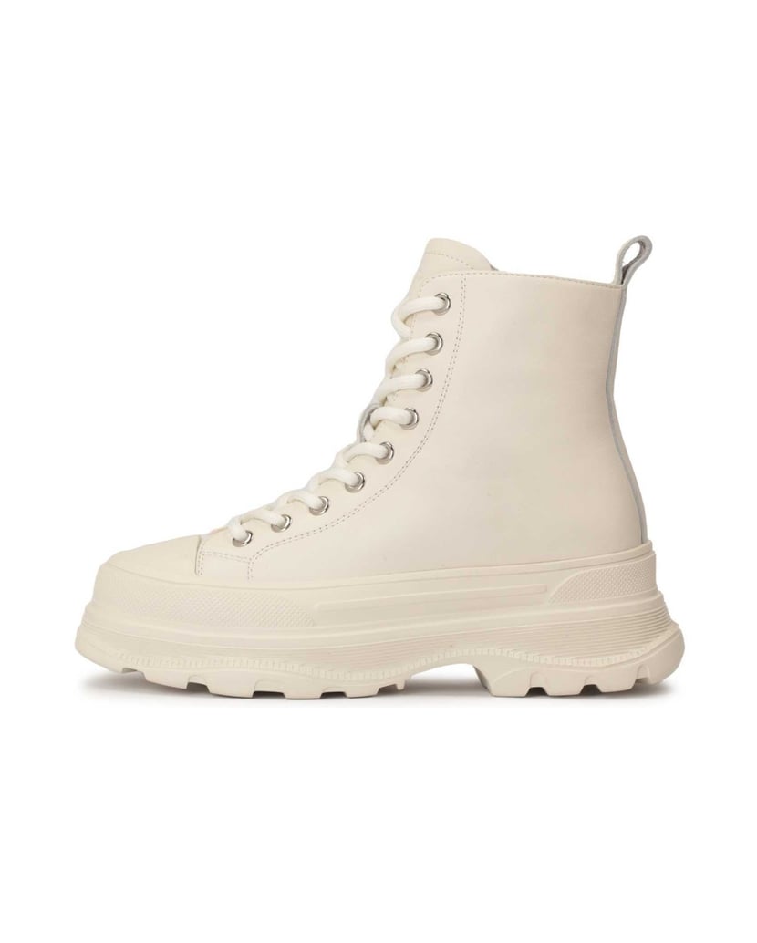 Kazar-Weiße-flache-Schnürstiefeletten-für-Damen-weiss