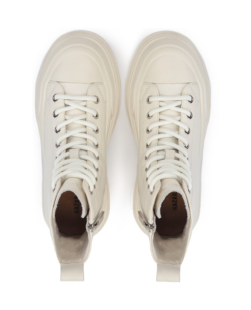 Kazar-Weiße-flache-Schnürstiefeletten-für-Damen-weiss