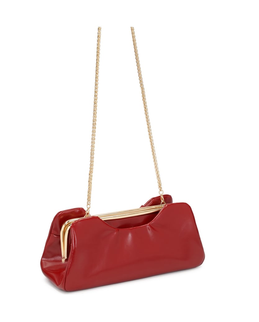 Kazar-Kastanienbraune-elegante-Handtasche-mit-einer-Falte-rot