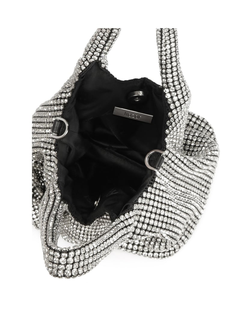 Kazar-Glänzende-Handtasche-mit-Zirkonen-und-3D-Blumen-silber