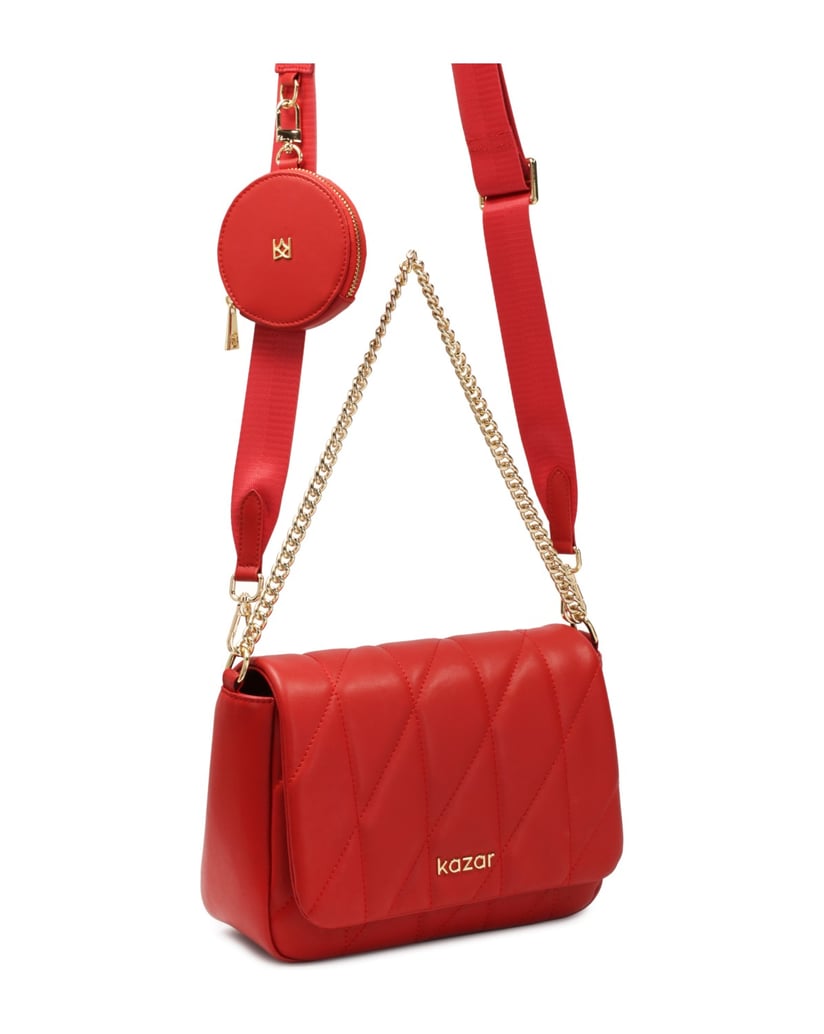 Kazar-Rote-Gürtelhandtasche-mit-abnehmbarem-Portemonnaie-rot