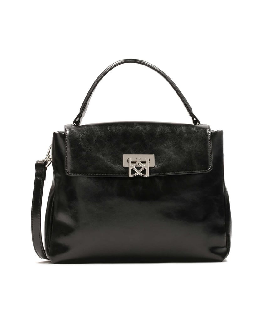 Kazar-Lederhandtasche-mit-Zierschließe-schwarz