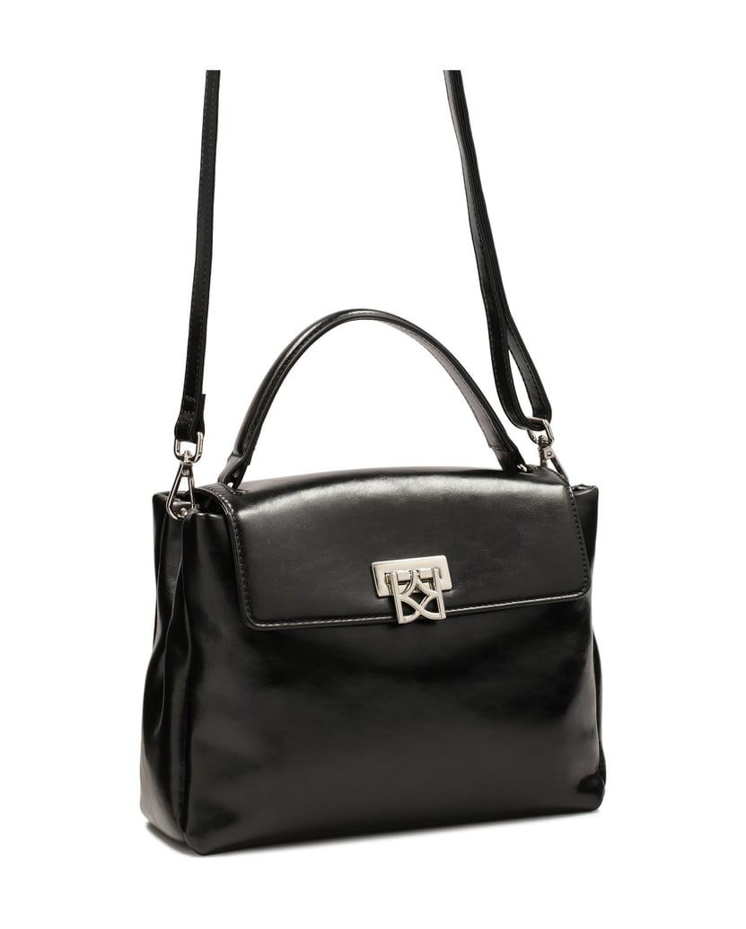 Kazar-Lederhandtasche-mit-Zierschließe-schwarz