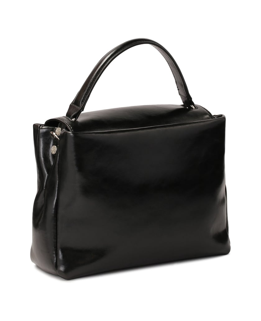 Kazar-Lederhandtasche-mit-Zierschließe-schwarz