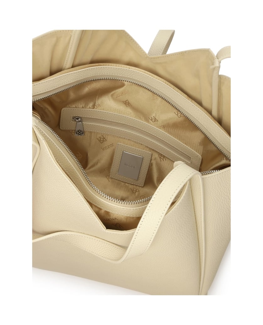 Kazar-Große-cremefarbene-Umhängetasche-mit-abnehmbarem-Etui-weiss
