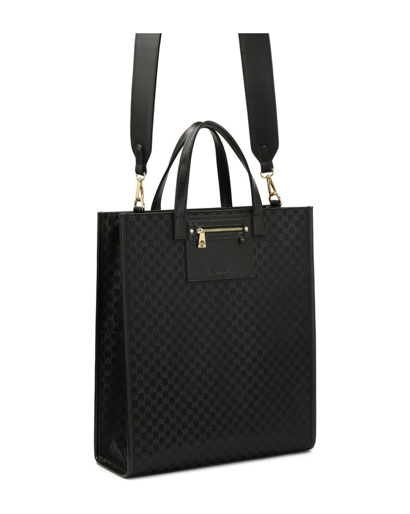 Kazar-Schwarze-Handtasche-aus-Stoff-mit-Monogramm-von-KAZAR-schwarz