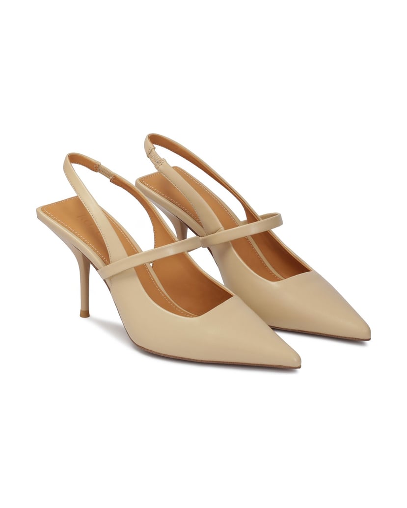Kazar-Beigefarbene-Pumps-mit-offenem,-quadratischem-Absatz-beige