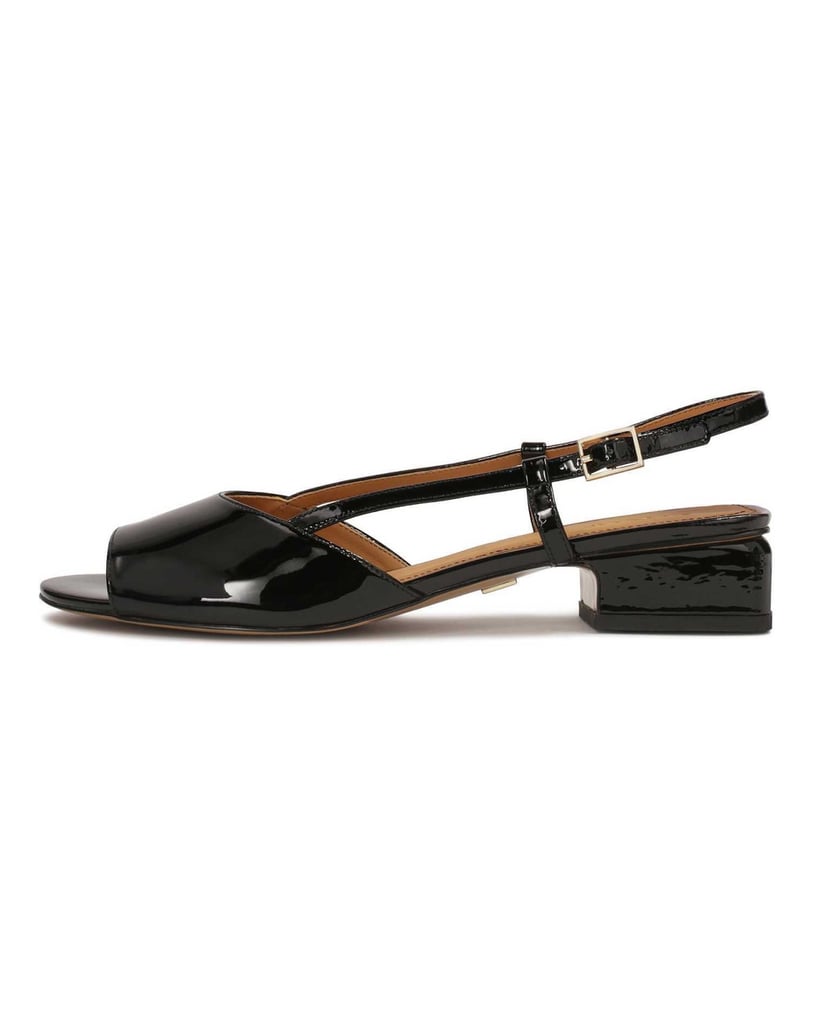 Kazar-Lackleder-Sandalen-mit-niedrigem-Absatz-schwarz