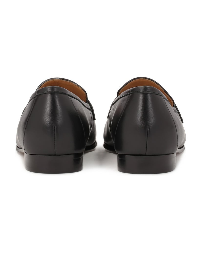 Kazar-Slipper-aus-Leder-mit-Monogramm-schwarz