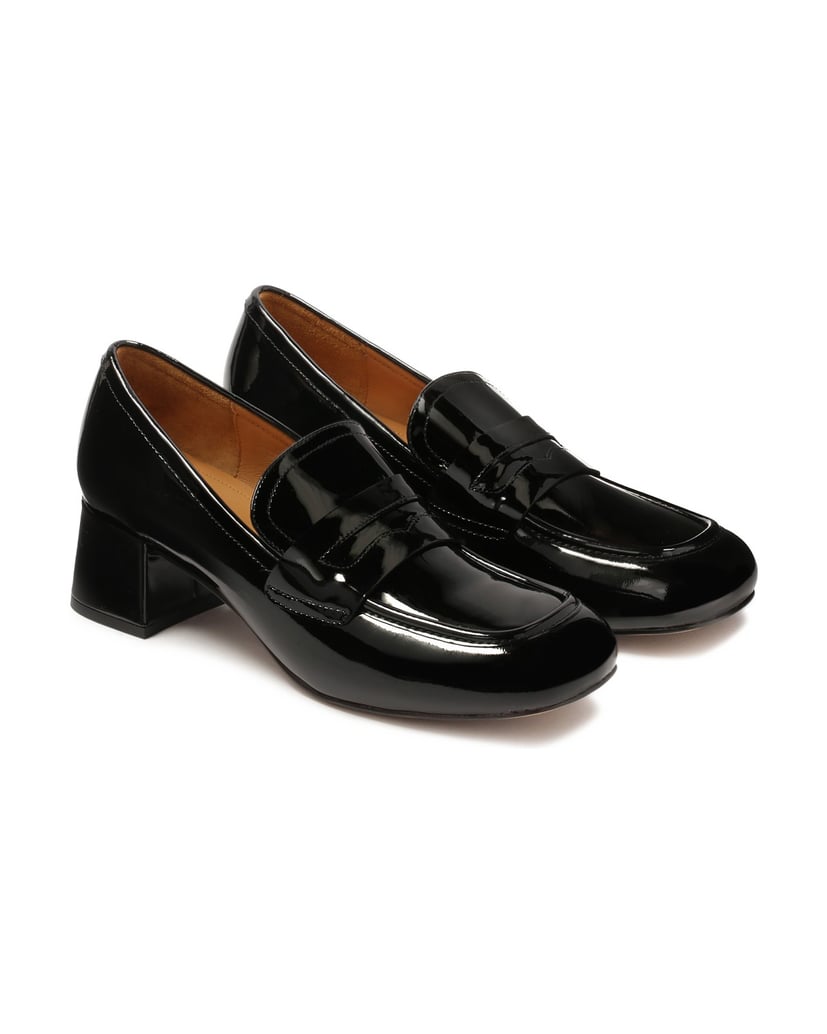 Kazar-Pumps-aus-Lackleder-mit-breitem-Absatz-schwarz