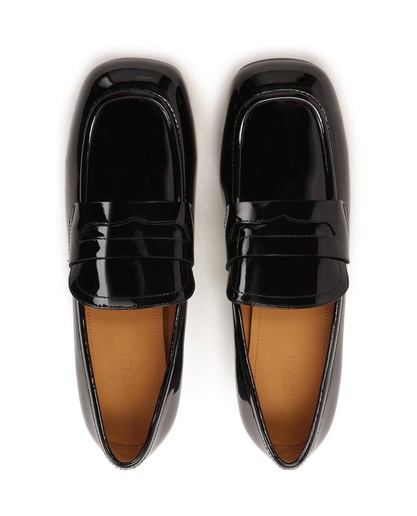Kazar-Pumps-aus-Lackleder-mit-breitem-Absatz-schwarz