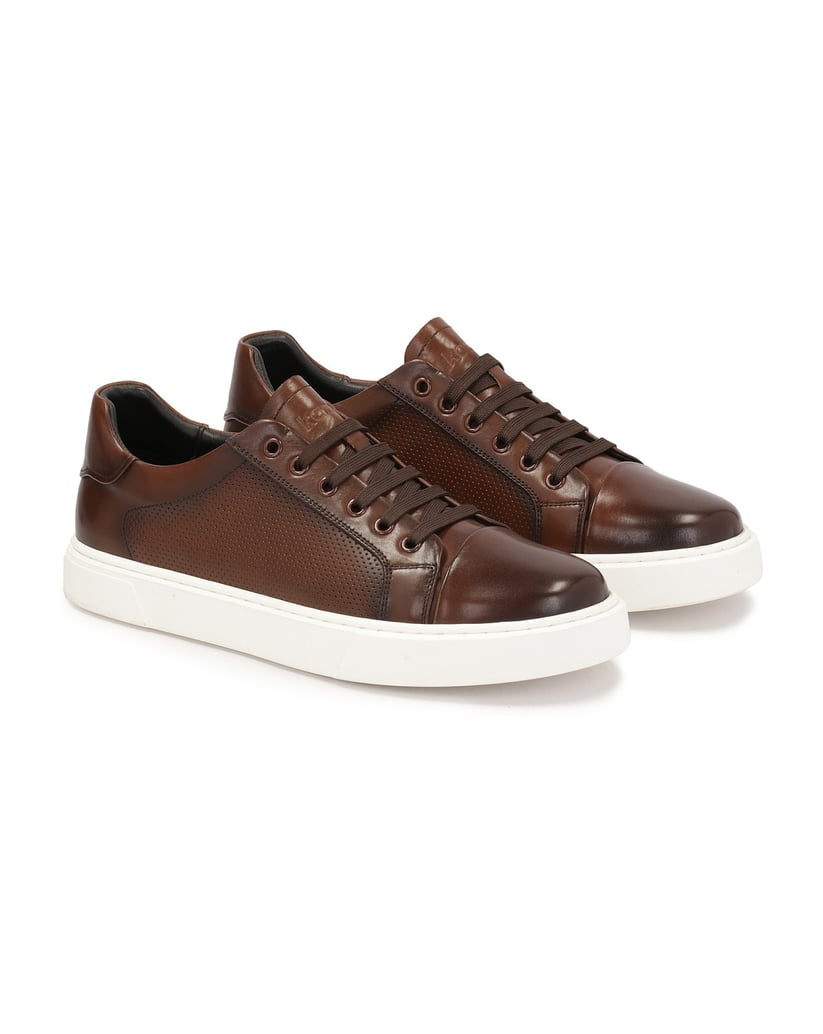 Kazar-Braune-Freizeit-Sneaker-mit-Perforationen-braun