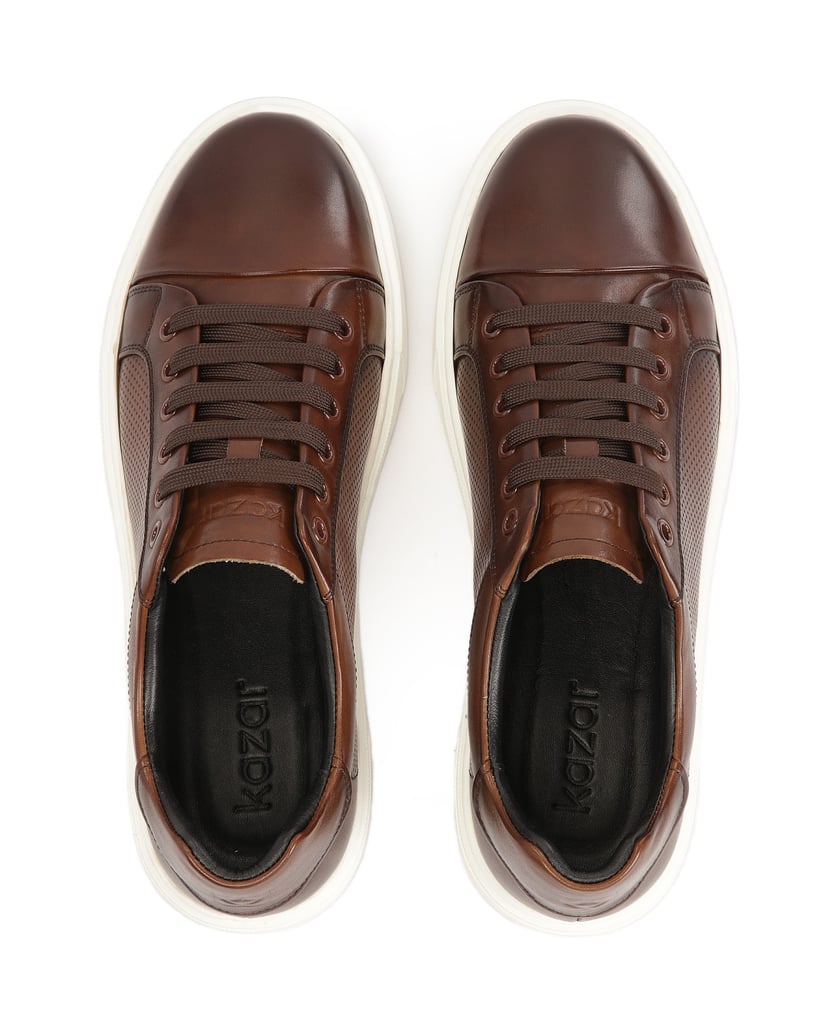 Kazar-Braune-Freizeit-Sneaker-mit-Perforationen-braun