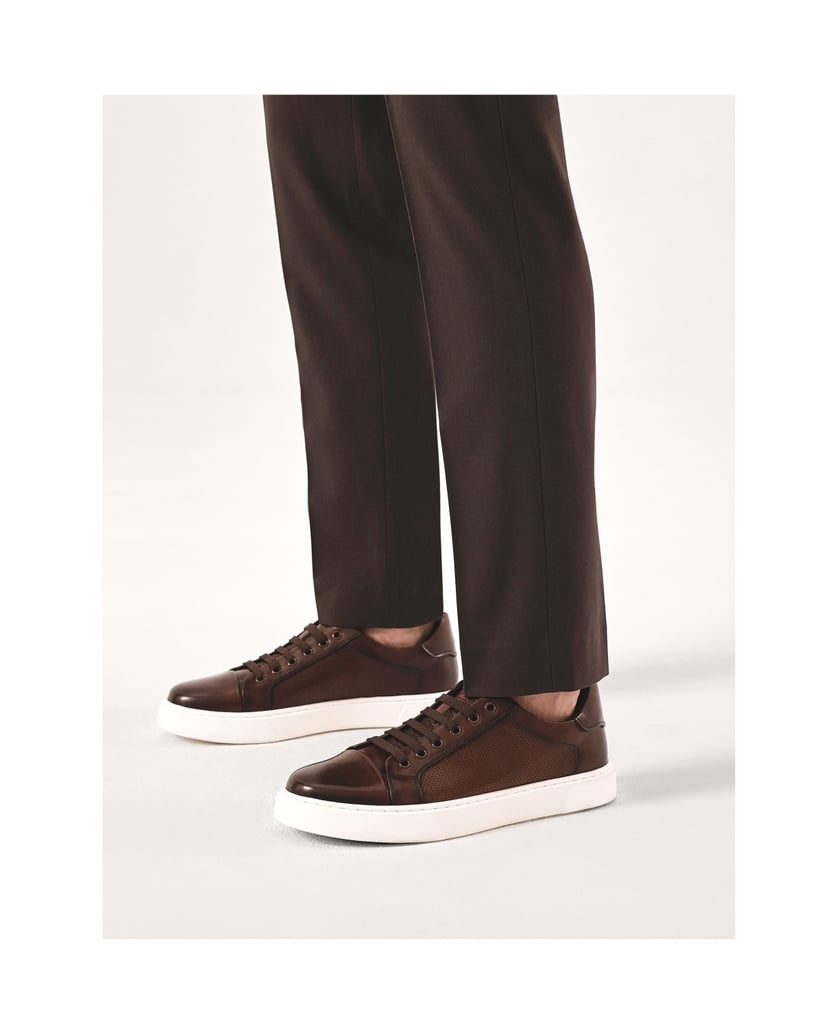 Kazar-Braune-Freizeit-Sneaker-mit-Perforationen-braun
