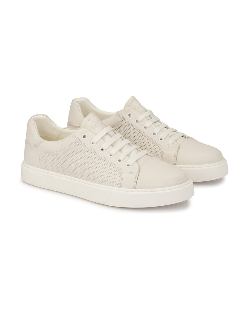 Kazar-Bequeme-Herrensneaker-mit-perforiertem-Obermaterial-weiss