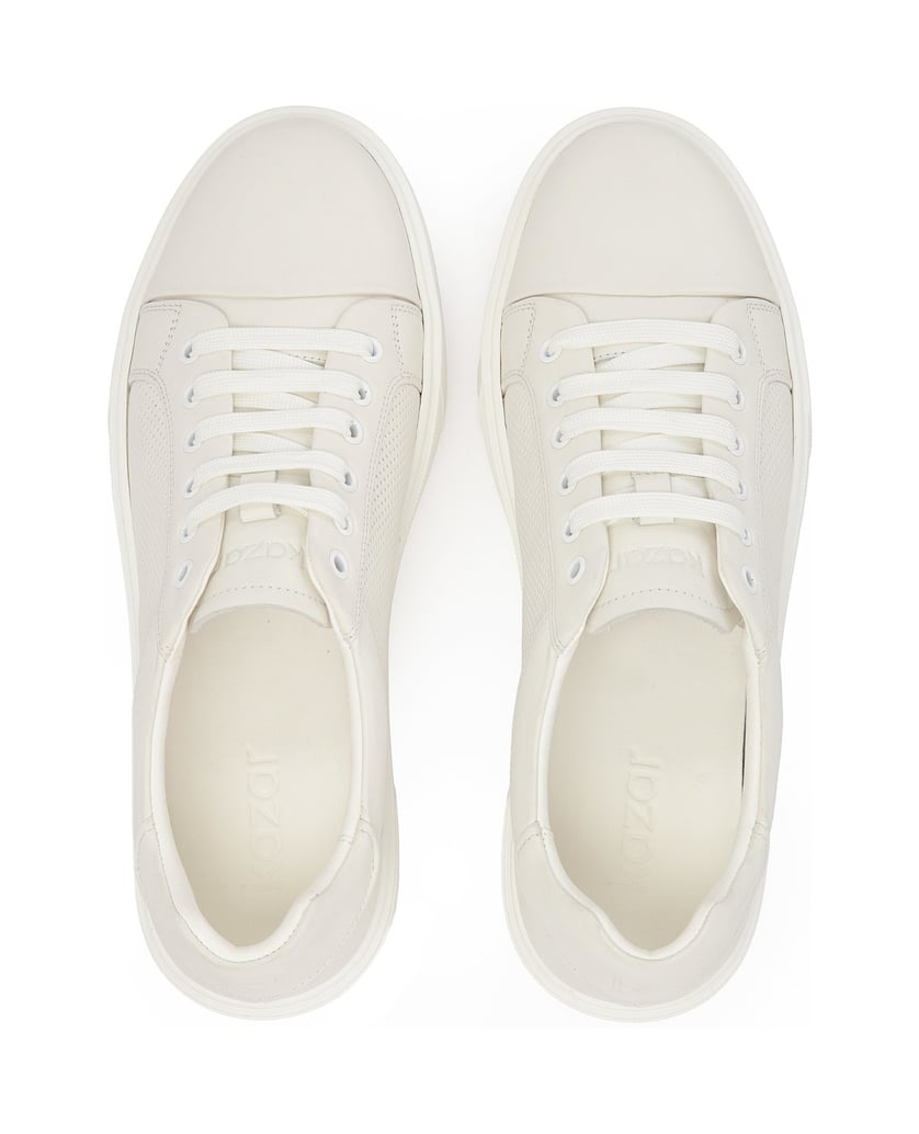 Kazar-Bequeme-Herrensneaker-mit-perforiertem-Obermaterial-weiss