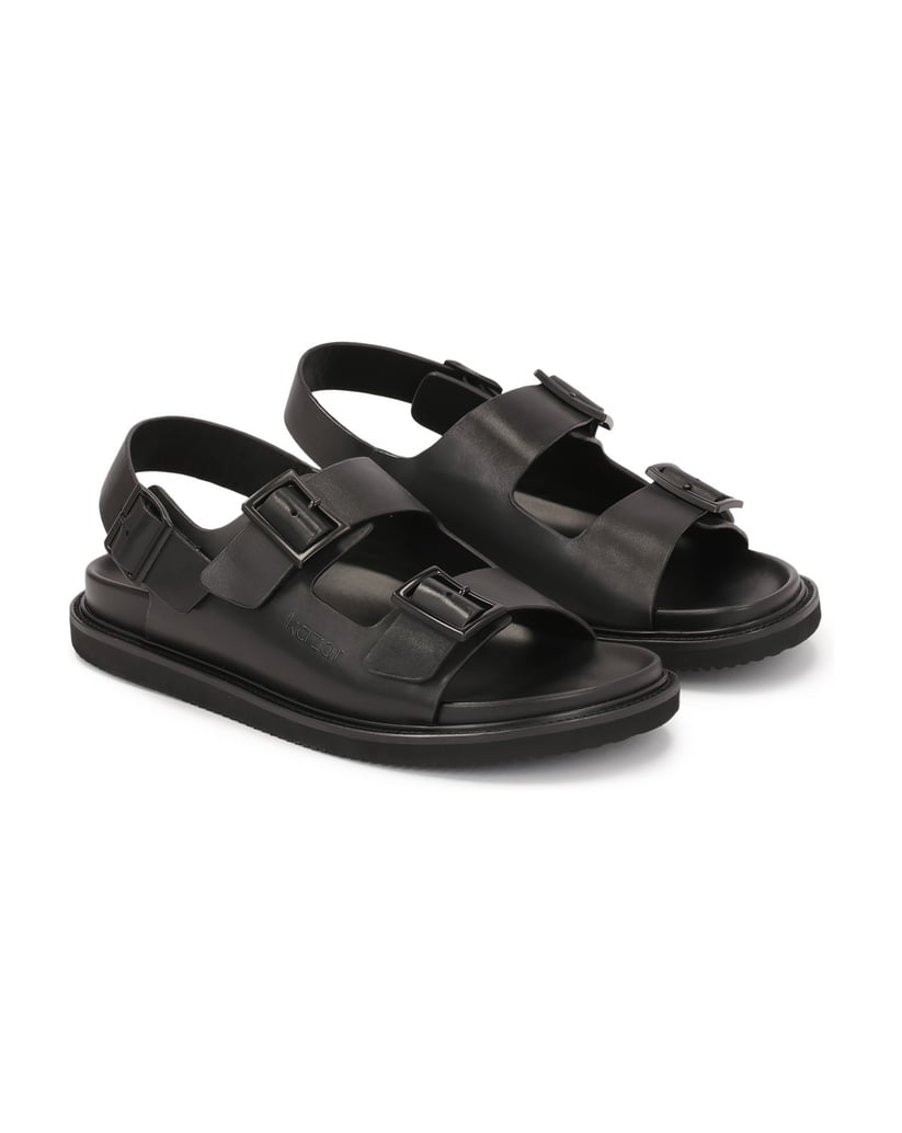 Kazar-Ledersandalen-mit-Metallschließe-schwarz