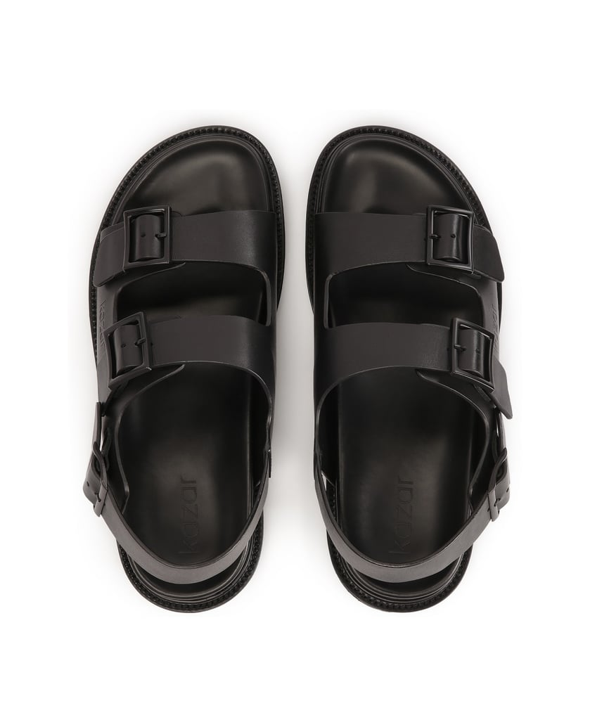 Kazar-Ledersandalen-mit-Metallschließe-schwarz