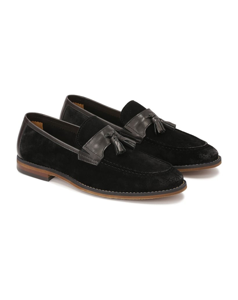 Kazar-Schwarze-Slipper-mit-einer-Clutch-schwarz