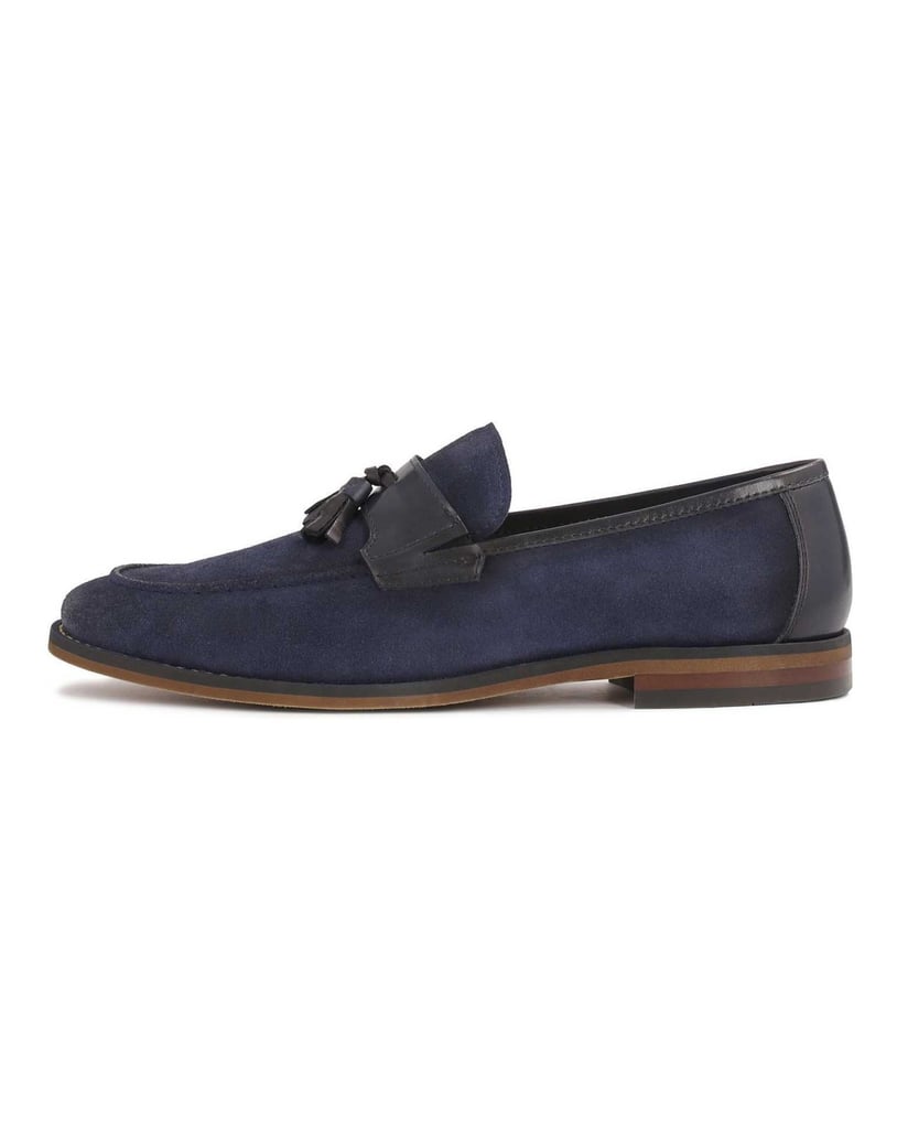 Kazar-Marineblaue-Slipper-aus-Wildleder-und-Glattleder-dunkelblau
