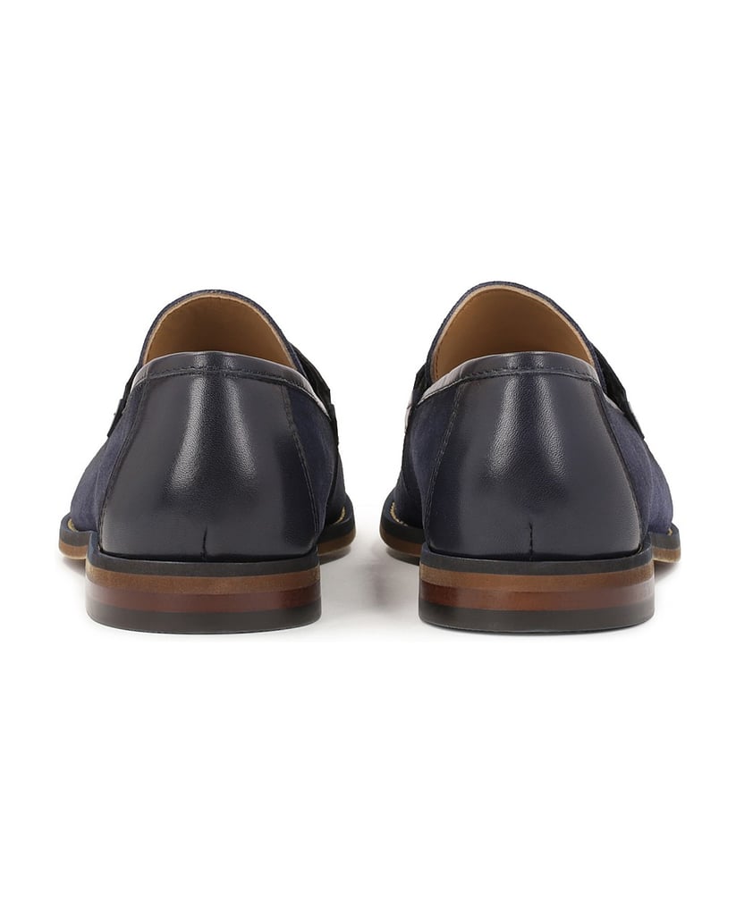 Kazar-Marineblaue-Slipper-aus-Wildleder-und-Glattleder-dunkelblau