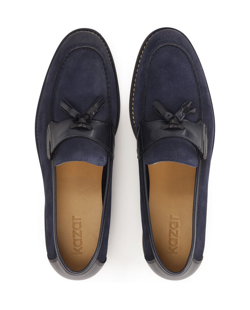 Kazar-Marineblaue-Slipper-aus-Wildleder-und-Glattleder-dunkelblau