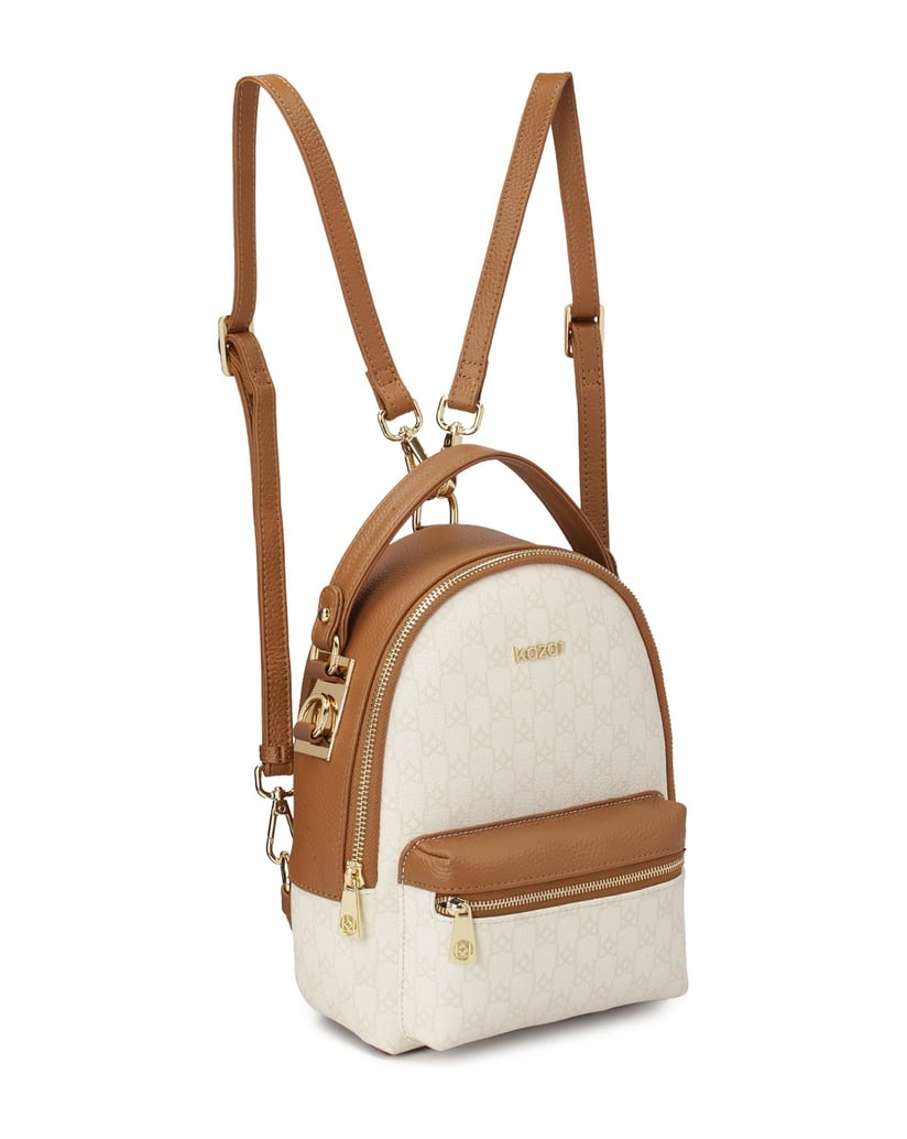 Kazar-Zweifarbiger-2-in-1-Rucksack-aus-Leder-weiss
