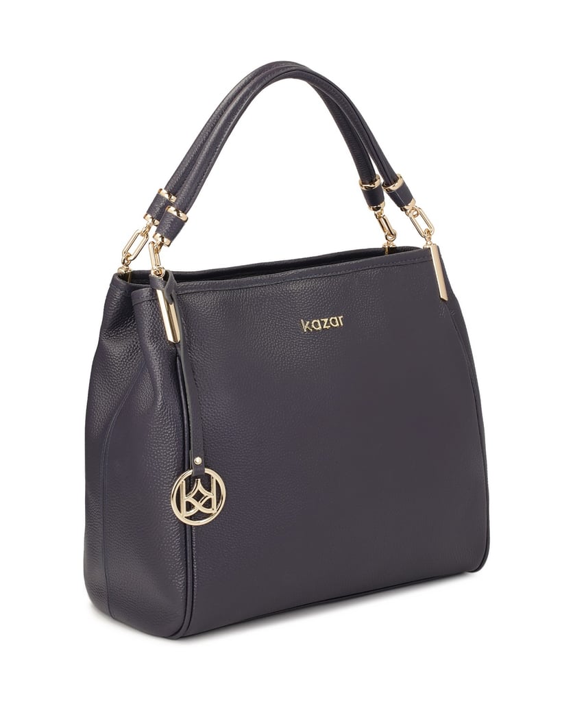 Kazar-Große-marineblaue-Handtasche-mit-Anhänger-dunkelblau