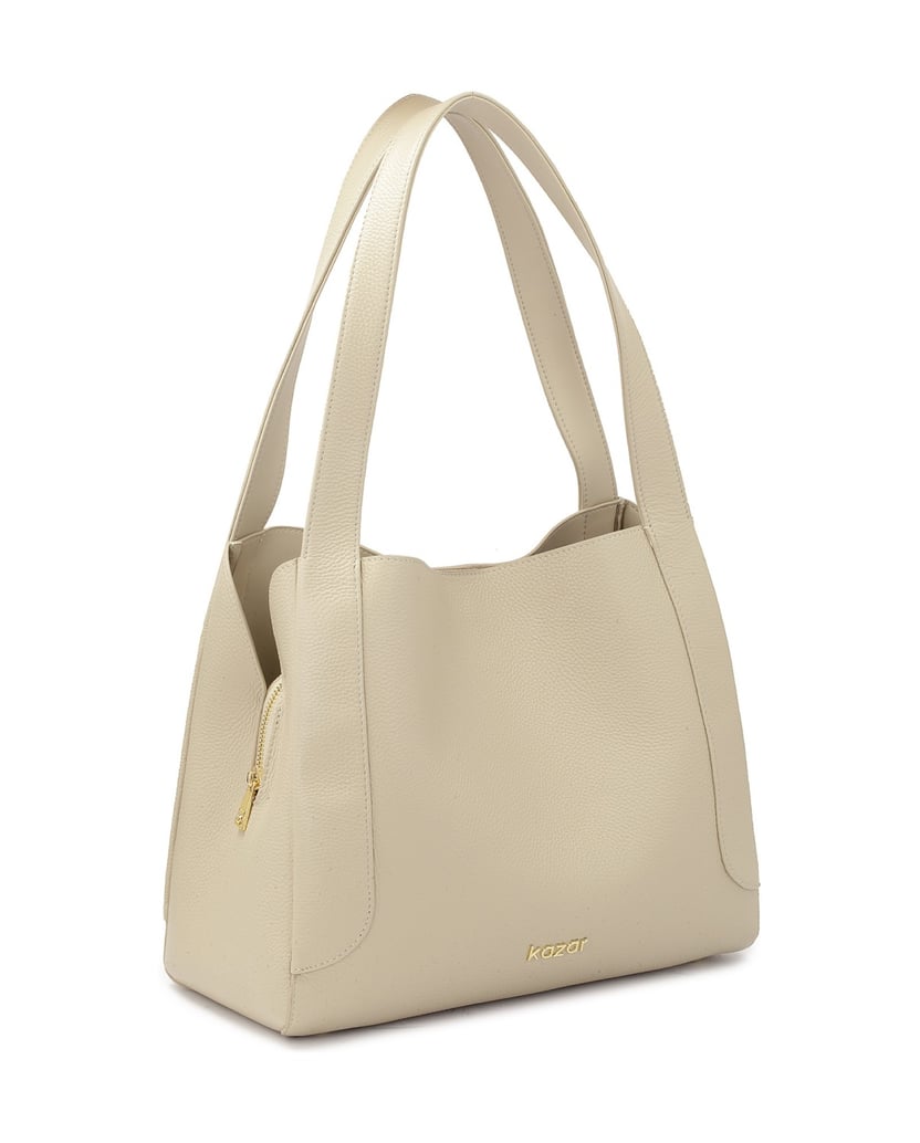 Kazar-Hellgraue-Handtasche-mit-einer-einzigartigen-Form-grau