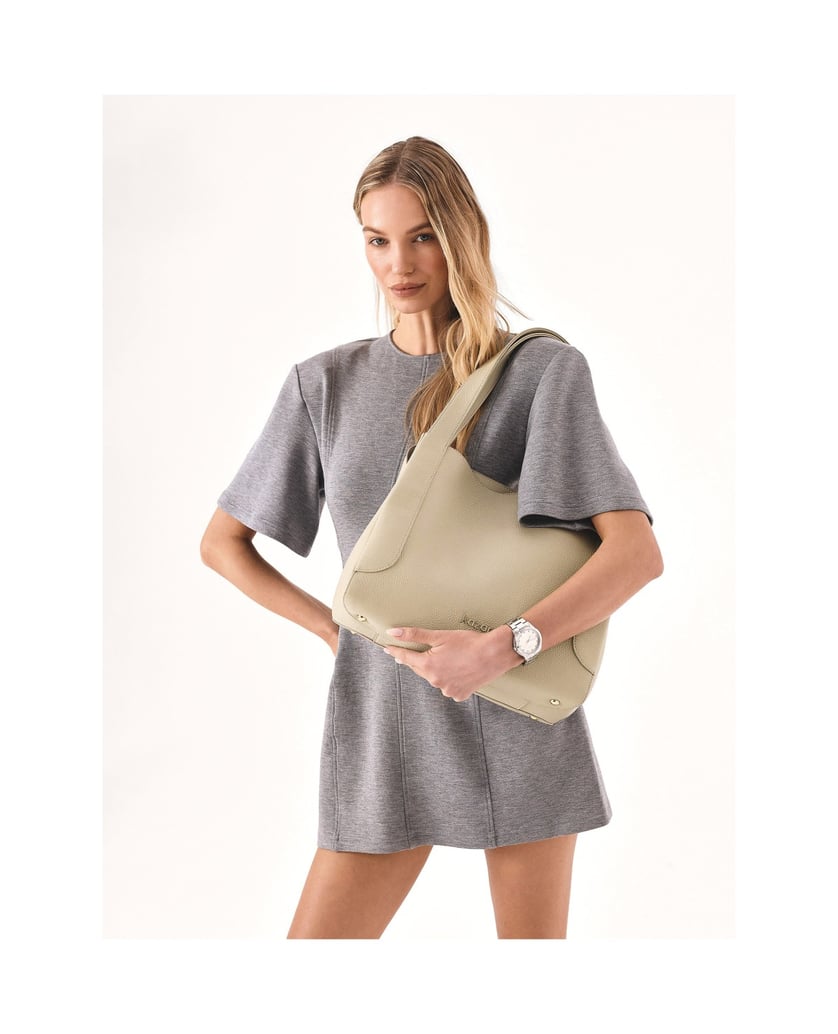 Kazar-Hellgraue-Handtasche-mit-einer-einzigartigen-Form-grau