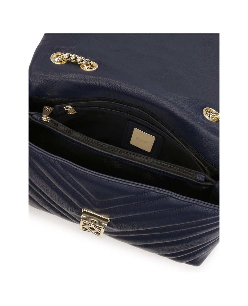 Kazar-Marineblaue-gesteppte-Kettenhandtasche-dunkelblau
