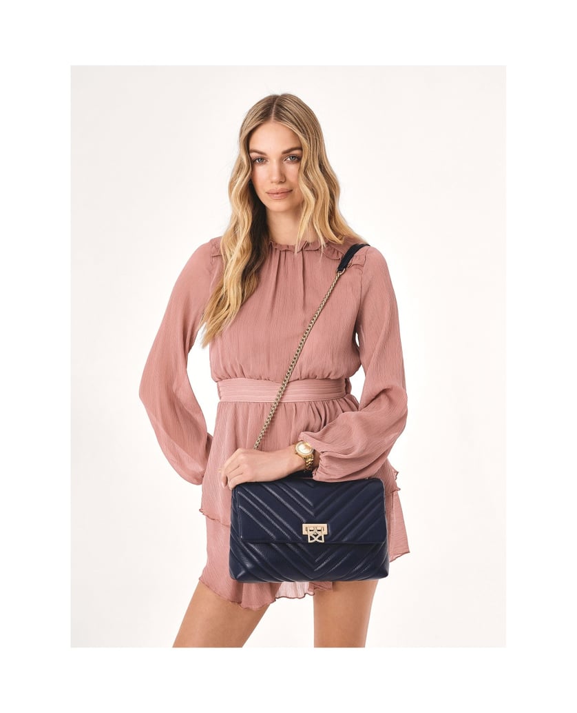 Kazar-Marineblaue-gesteppte-Kettenhandtasche-dunkelblau