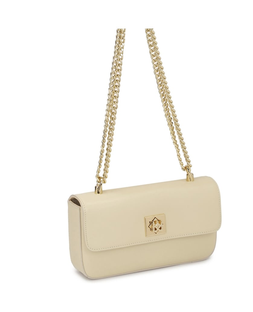 Kazar-Cremefarbene-steife-Kettenhandtasche-weiss