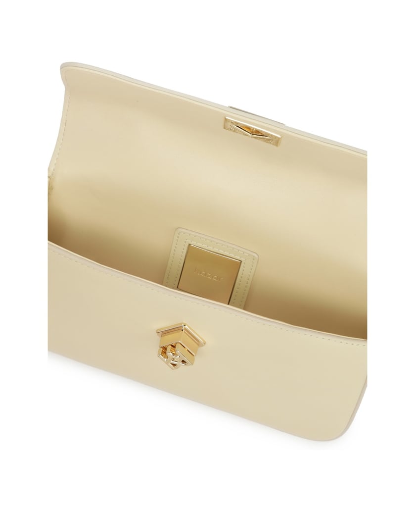 Kazar-Cremefarbene-steife-Kettenhandtasche-weiss