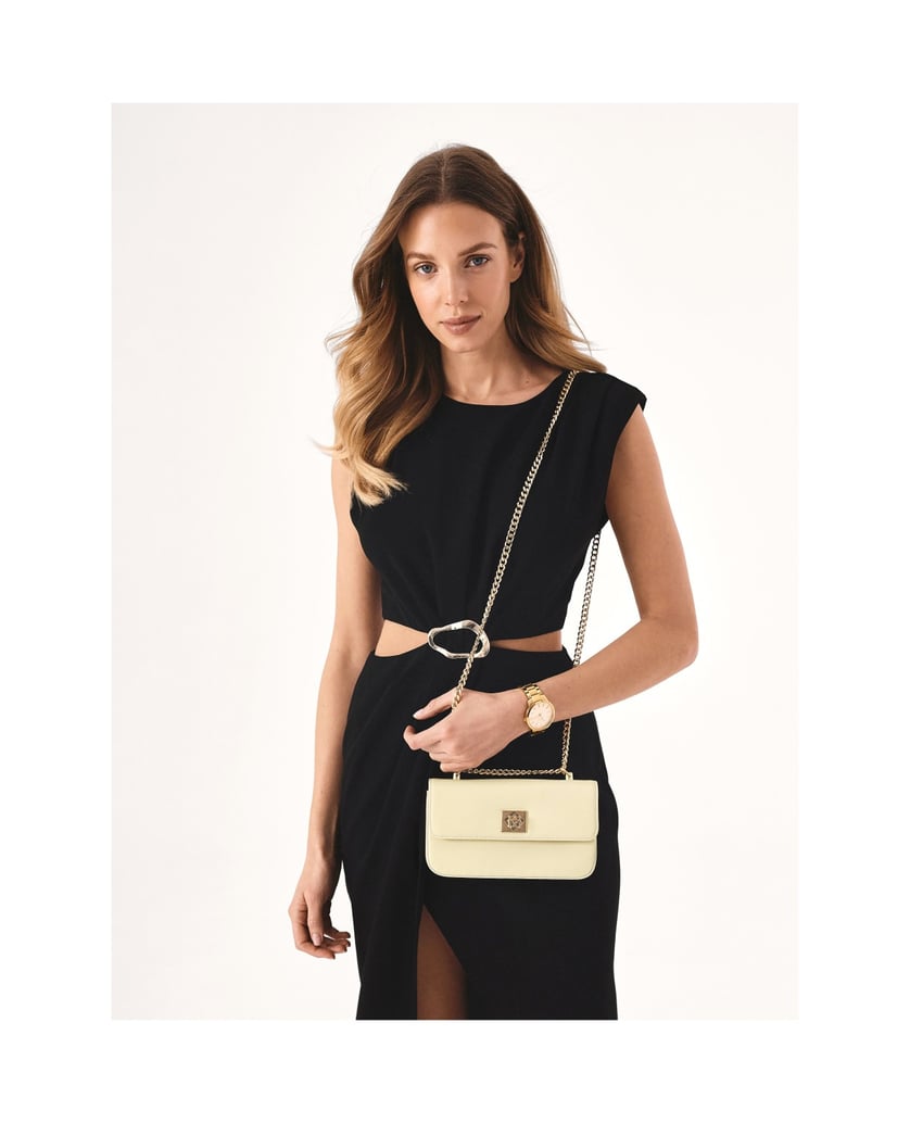 Kazar-Cremefarbene-steife-Kettenhandtasche-weiss