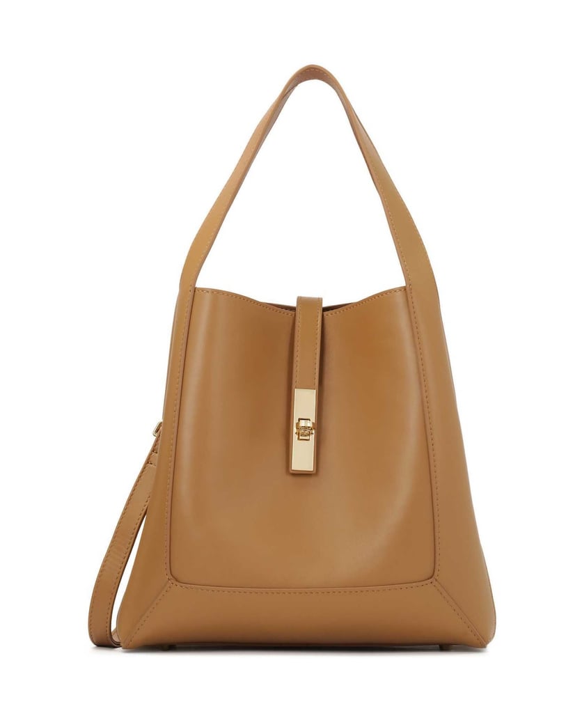 Kazar-Hellbraune-Handtasche-mit-eleganter-Schließe-camel
