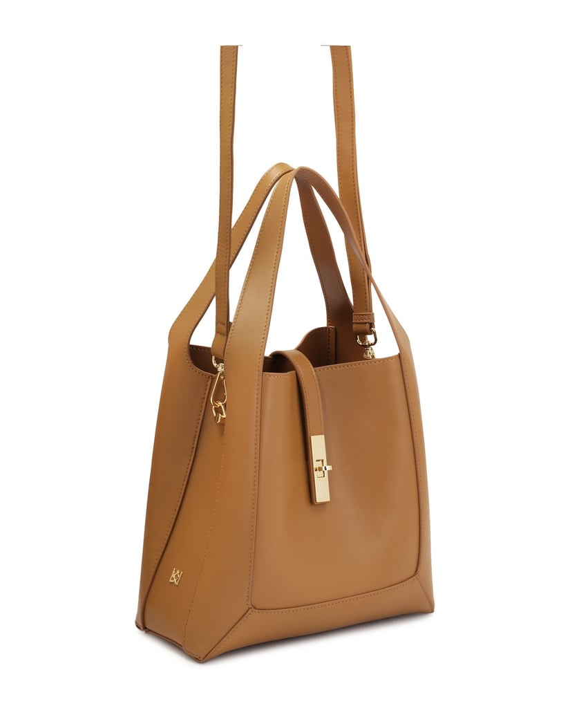 Kazar-Hellbraune-Handtasche-mit-eleganter-Schließe-camel
