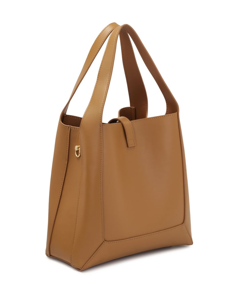 Kazar-Hellbraune-Handtasche-mit-eleganter-Schließe-camel