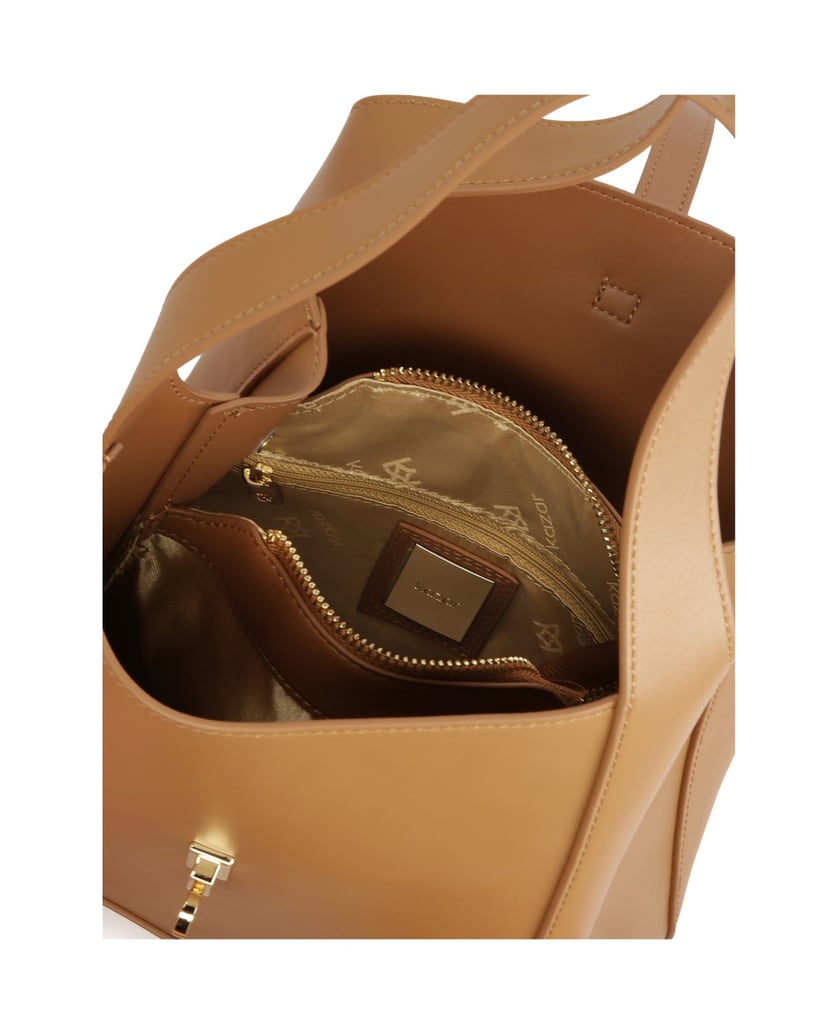 Kazar-Hellbraune-Handtasche-mit-eleganter-Schließe-camel