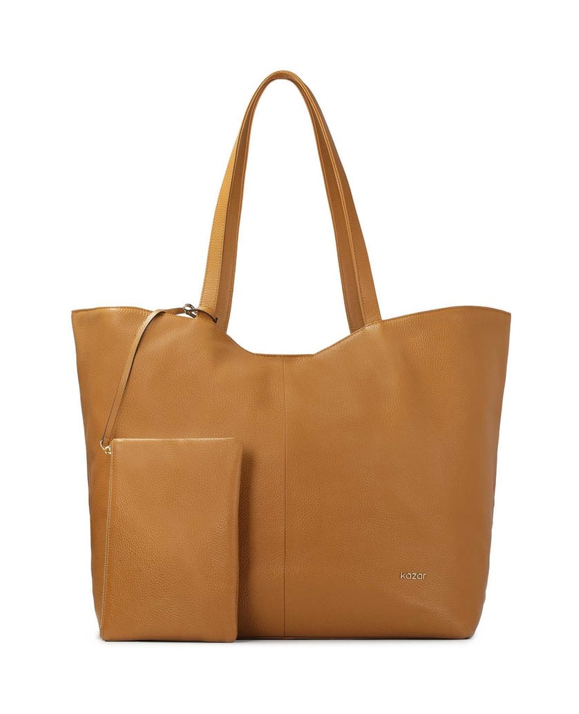Kazar-Hellbraune-XXL-Tasche-mit-Etui-camel