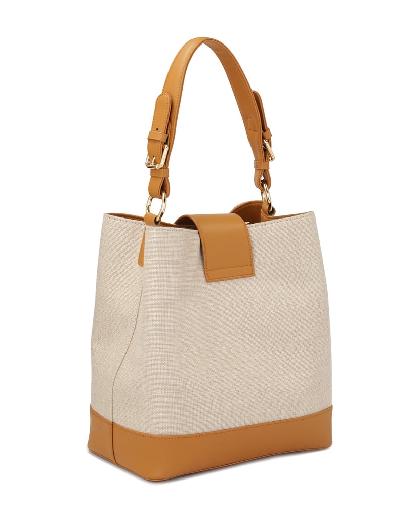 Kazar-Einzigartige-Handtasche-aus-Stoff-und-Leder-beige