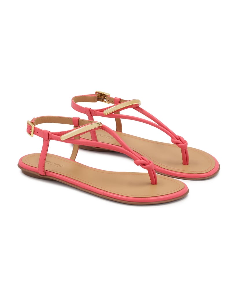 Kazar-Rosa-flache-Sandalen-mit-Metallverzierung-pink