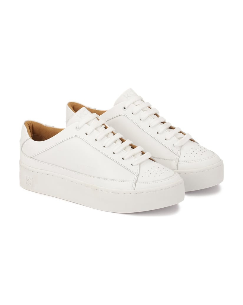 Kazar-Weiße-Turnschuhe-mit-Perforation-an-der-Nase-weiss