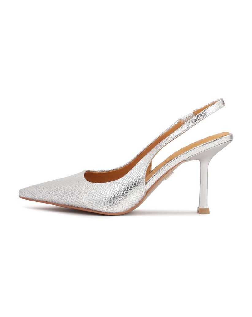 Kazar-Silberne-Slingback-Pumps-aus-geprägtem-Leder-silber