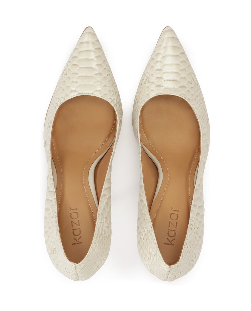 Kazar-Elegante-Pumps-mit-geprägtem-Muster-weiss