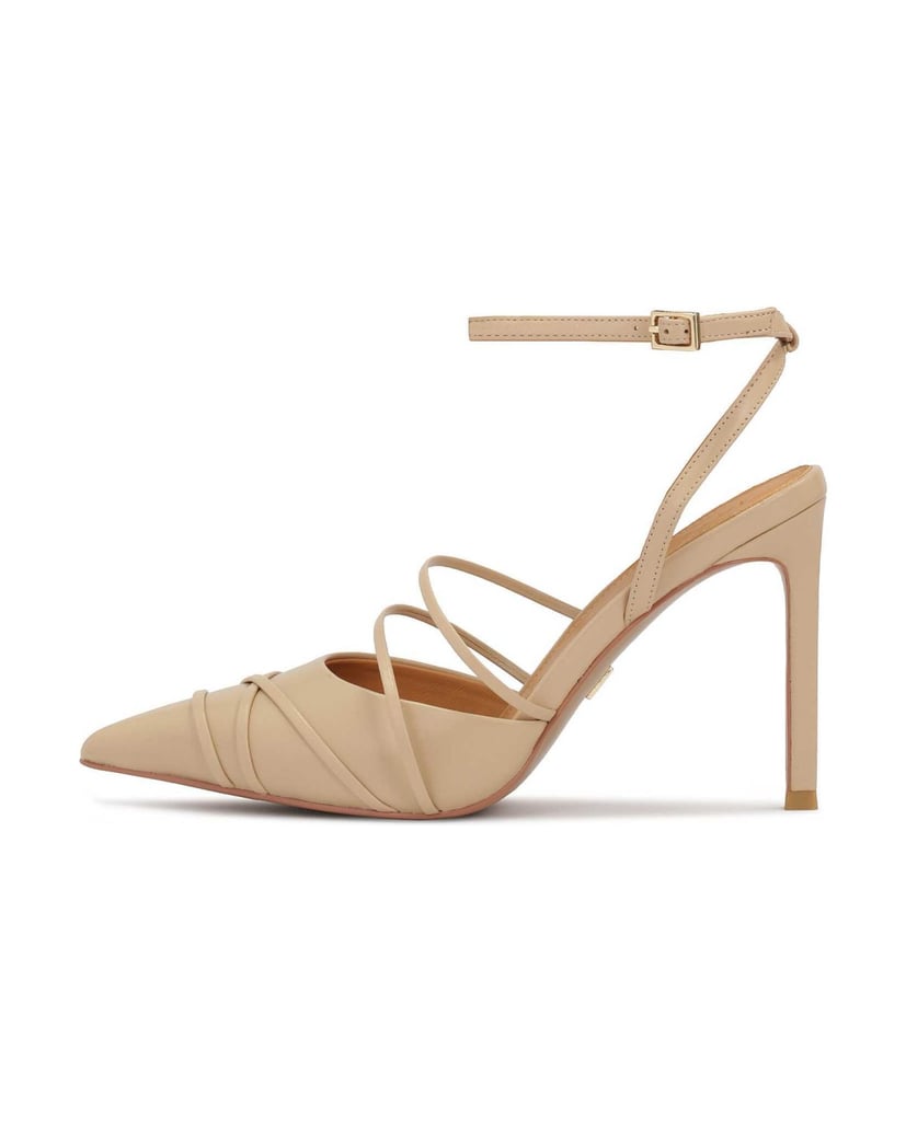 Kazar-Beigefarbene-Lederpumps-mit-Riemenverzierung-beige