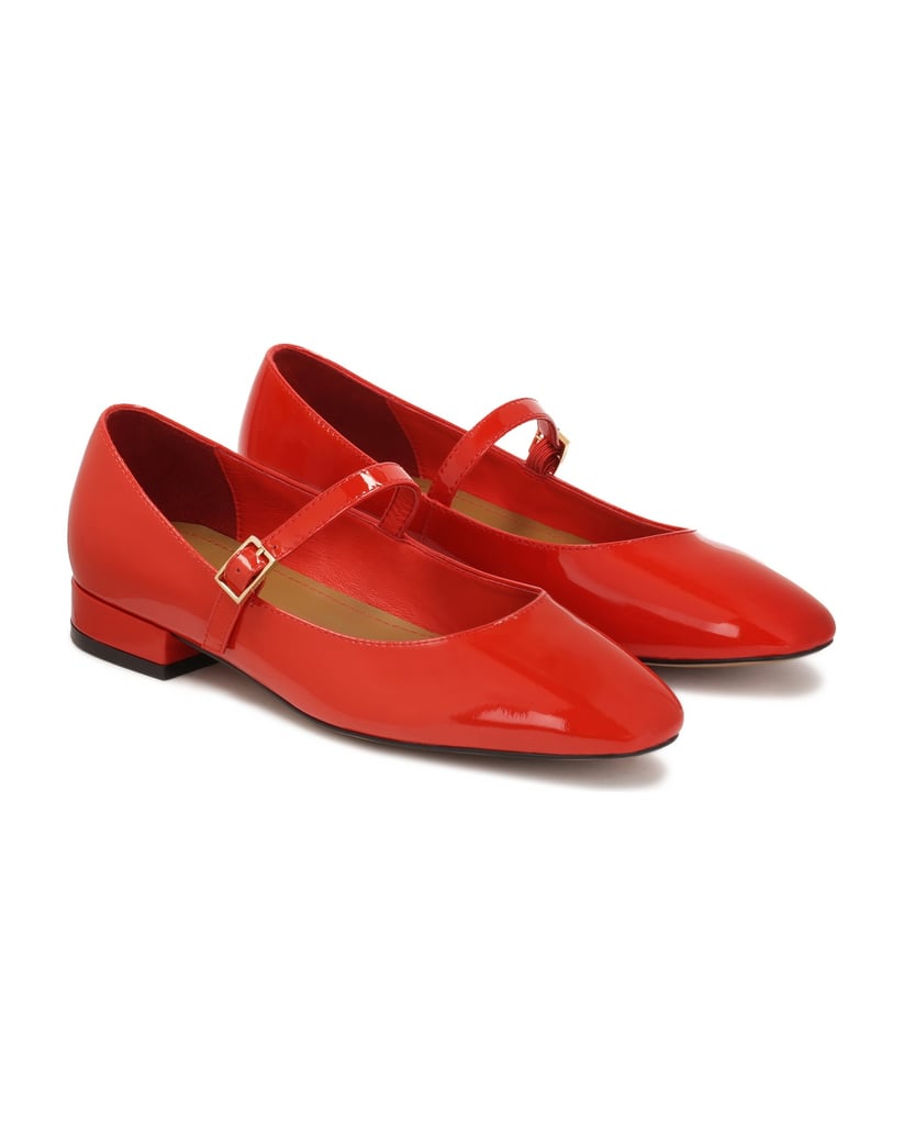 Kazar-Rote-Pumps-mit-flacher-Sohle-von-Mary-Jane-rot