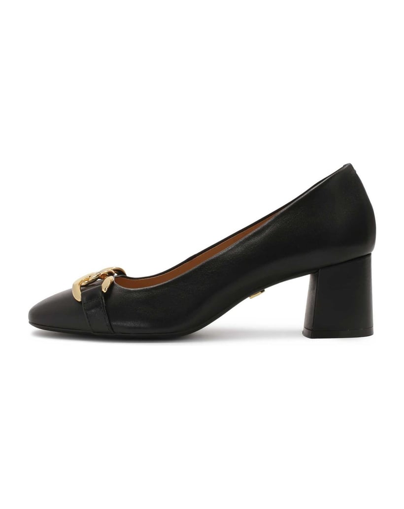 Kazar-Schwarze-Pumps-verziert-mit-einer-dicken-Kette-schwarz